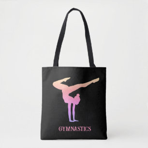Gymnastiek Roze Glitter Gepersonaliseerd Tote Bag
