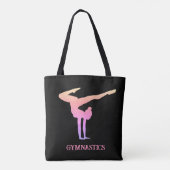 Gymnastiek Roze Glitter Gepersonaliseerd Tote Bag (Achterkant)