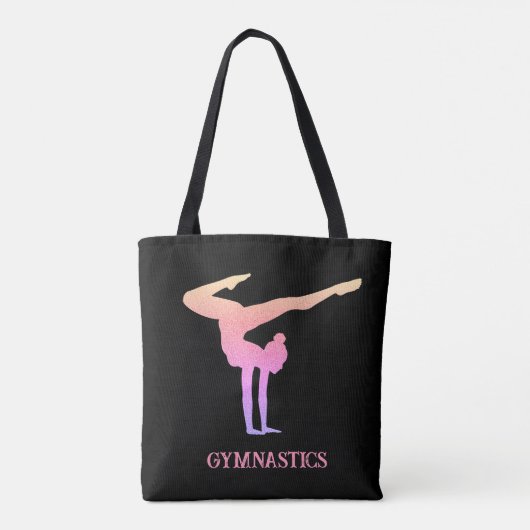 Gymnastiek Roze Glitter Gepersonaliseerd Tote Bag (Achterkant)