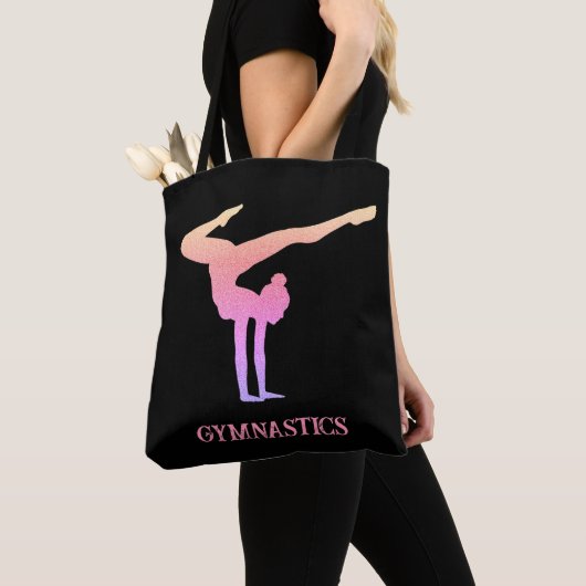 Gymnastiek Roze Glitter Gepersonaliseerd Tote Bag (Dichtbij)