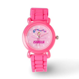 Gymnastiek Roze hoelahoepel meisje Custom name Horloge