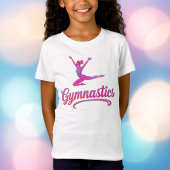 Gymnastiek Roze Holografisch Gymnast Silhouet T-shirt