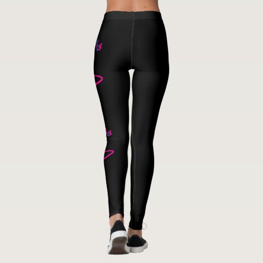 Gymnastiek Roze hula hooping meisje Uw aangepaste  Leggings (Achterkant)