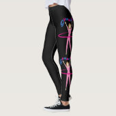 Gymnastiek Roze hula hooping meisje Uw aangepaste  Leggings (Links)