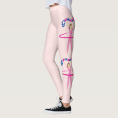 Gymnastiek Roze hula hooping meisje Uw aangepaste  Leggings (Links)
