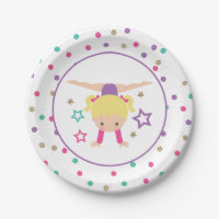 Gymnastiek Roze Paarse Turquoise Girl Birthday Pap