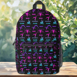 Gymnastiek Roze Paarse Turquoise Vault Bars Beam Bedrukte Rugzak