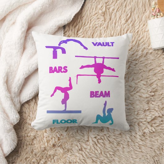 Gymnastiek Roze Paarse Turquoise Vault Bars Beam Kussen (Deken)
