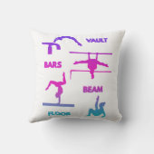 Gymnastiek Roze Paarse Turquoise Vault Bars Beam Kussen (Achterkant)