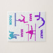 Gymnastiek Roze Paarse Turquoise Vault Bars Beam Legpuzzel (Horizontaal)
