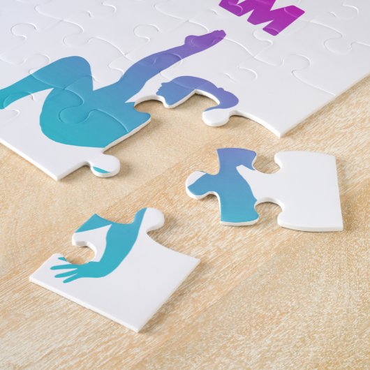 Gymnastiek Roze Paarse Turquoise Vault Bars Beam Legpuzzel (Zijkant)