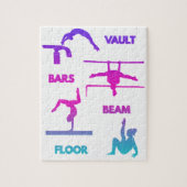 Gymnastiek Roze Paarse Turquoise Vault Bars Beam Legpuzzel (Verticaal)