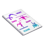 Gymnastiek Roze Paarse Turquoise Vault Bars Beam Notitieboek (Rechterzijde)