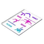 Gymnastiek Roze Paarse Turquoise Vault Bars Beam Notitieboek (Linkerzijde)