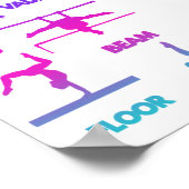 Gymnastiek Roze Paarse Turquoise Vault Bars Beam Poster (Hoek)