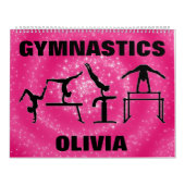 Gymnastiek Roze Sparkle Swirl Kalender (Hoes)