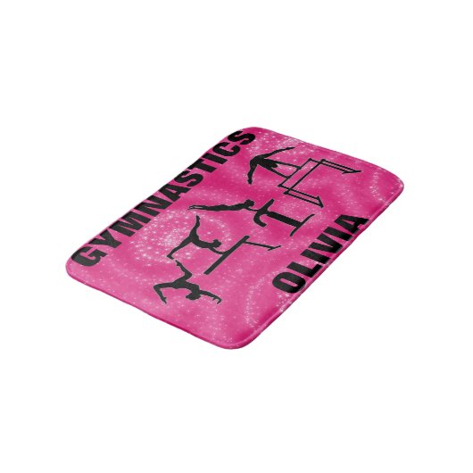 Gymnastiek Roze Sparkle Swirls Badmat (Gekanteld)