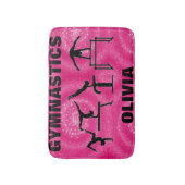 Gymnastiek Roze Sparkle Swirls Badmat (Voorkant Verticaal)