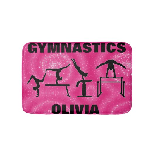 Gymnastiek Roze Sparkle Swirls Badmat (Voorkant)