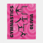 Gymnastiek Roze Sparkle Swirls Fleece Deken (Voorkant)