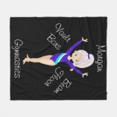 Gymnastiek roze streep, blauwe ogen, blauw leotard fleece deken (Voorkant (Horizontaal))