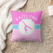 Gymnastiek Roze strepen met babyblauw Kussen (Deken)