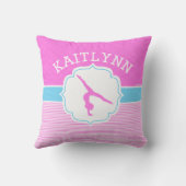 Gymnastiek Roze strepen met babyblauw Kussen (Achterkant)
