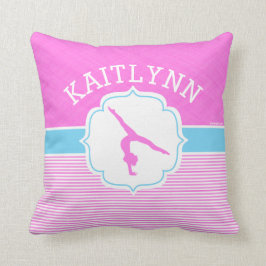 Gymnastiek Roze strepen met babyblauw Kussen