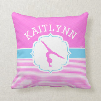 Gymnastiek Roze strepen met babyblauw Kussen