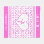 Gymnastiek Roze Waterverf Harten Fleece Deken (Voorkant (Horizontaal))