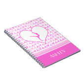 Gymnastiek Roze Waterverf Harten Notitieboek (Rechterzijde)