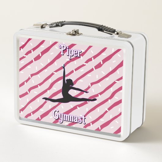 Gymnastiek Roze Witte Pepermunt Snoep Sprinkle (Voorkant)