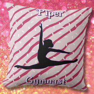 Gymnastiek Roze Witte Pepermunt Snoep Sprinkle Kussen