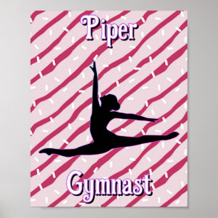 Gymnastiek Roze Witte Pepermunt Snoep Sprinkle Poster