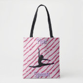 Gymnastiek Roze Witte Pepermunt Snoep Sprinkle Tote Bag (Voorkant)