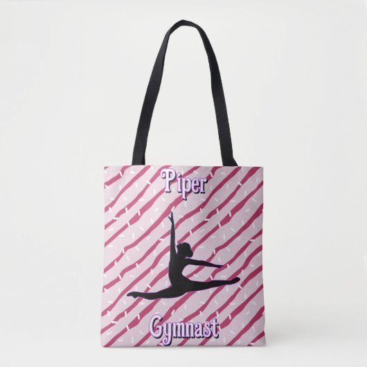Gymnastiek Roze Witte Pepermunt Snoep Sprinkle Tote Bag (Voorkant)