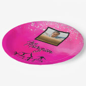 Gymnastiek Roze, Zilver, Aangepaste foto Glitter Papieren Bordje (Gekanteld)