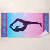 Gymnastiek Scorpion Pastel Beach Towel met naam Strandlaken (Voorkant)