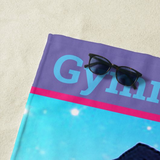 Gymnastiek Scorpion Pastel Beach Towel met naam Strandlaken (In situ)