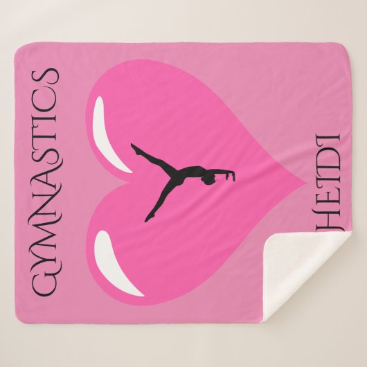 Gymnastiek sherpa deken met gepersonaliseerde naam (Voorkant (horizontaal))