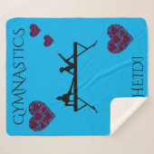 Gymnastiek sherpa deken met gepersonaliseerde naam (Voorkant (horizontaal))