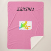 GYMNASTIEK SHERPA GROTE DEKEN MET NAAM. (Voorkant)