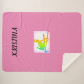 GYMNASTIEK SHERPA GROTE DEKEN MET NAAM. (Voorkant (horizontaal))