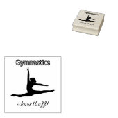 Gymnastiek "Show het af" Wood Art Stamp Rubberstempel (Gestempeld)