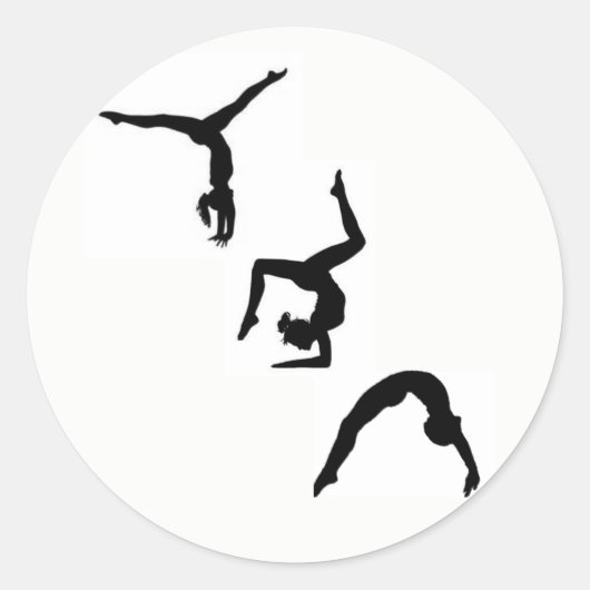 Gymnastiek Silhouet Sticker (Voorkant)