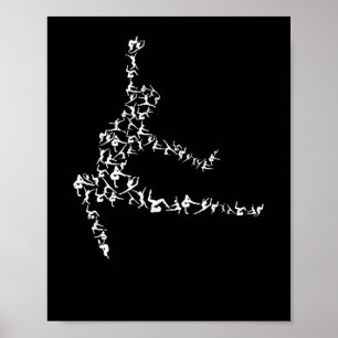 Gymnastiek silhouette gymnast aerobics esthetics poster