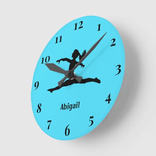 gymnastiek Silhouette Turquoise Ronde Klok (Hoek)