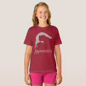 Gymnastiek Silver Shimmer Back Handspring T-shirt (Voorkant volledig)
