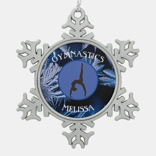 Gymnastiek Sneeuwvlok Ingelijste Ornament (Voorkant)