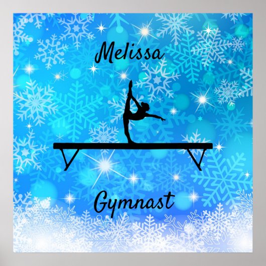 Gymnastiek Snowflake Balance Beam Poster (Voorkant)